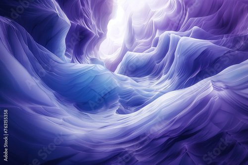 Surreal ice glacier canyon. Background image. Created with Generative AI technology.