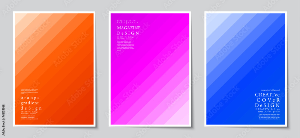 Halftone gradient premium graphic design background template collection. Colors blue, purple, orange
