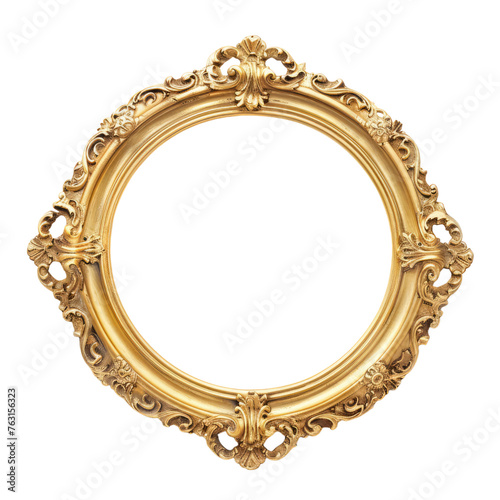 Antique gold frame isolated on transparent background © MR. Motu