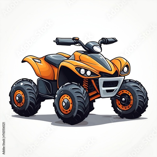 Cute Cartoon Quad bike  Vector illustration on a white background With ai generative..