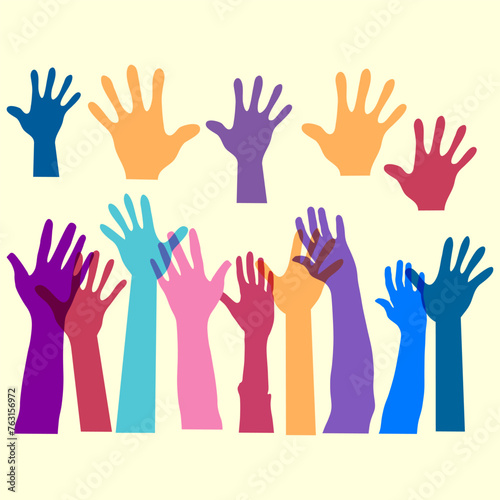 vector, set of colorful hand vector design