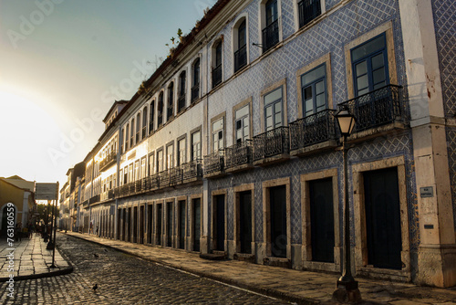  Facades, in Portuguese tiles, of old buildings, on the famous Rua Portugal, in the historic center of São Luís, Brazil.