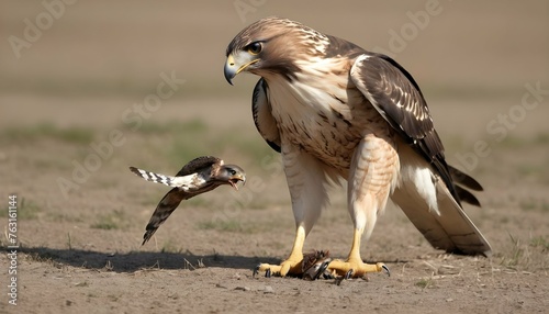 A Hawk With Its Prey Clutched Tightly In Its Talon Upscaled 8