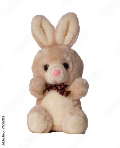 Rabbit toy on white background