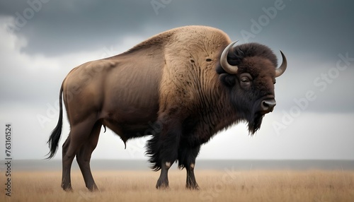 A Majestic Buffalo With Large Curved Horns Upscaled 4