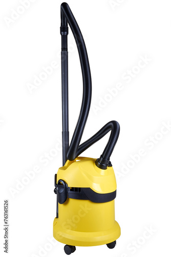 Yellow vacuum hoover isolated on white