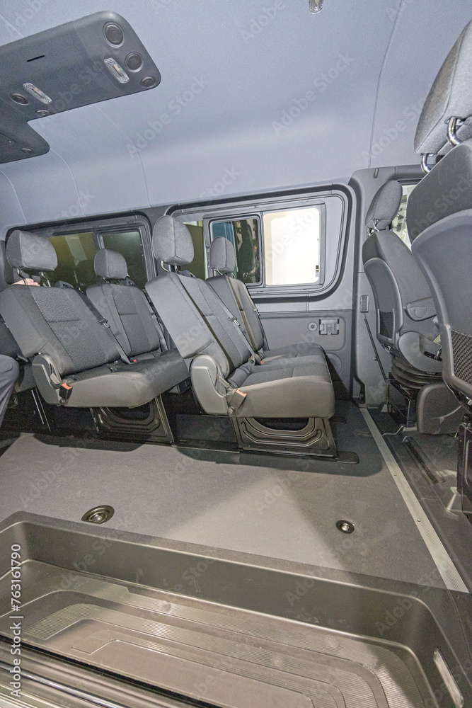 Mini Bus Passengers Van Transport Cabin Interior