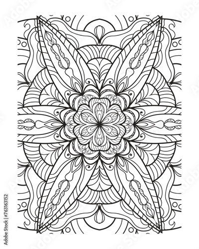 Vector outline mandala decorative and ornamental design for coloring page