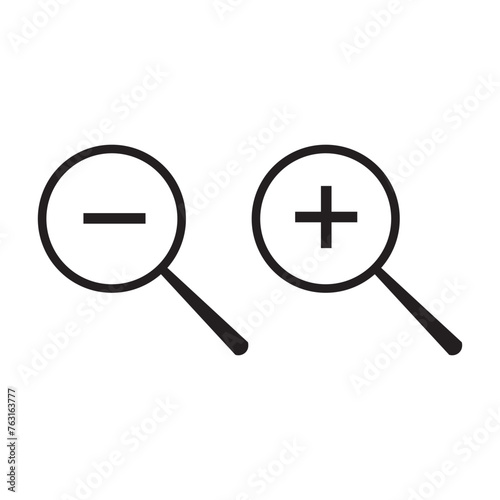 Zooming icon vector. Zooming magnifying glass icon. Zoom in icon vector illustration eps10