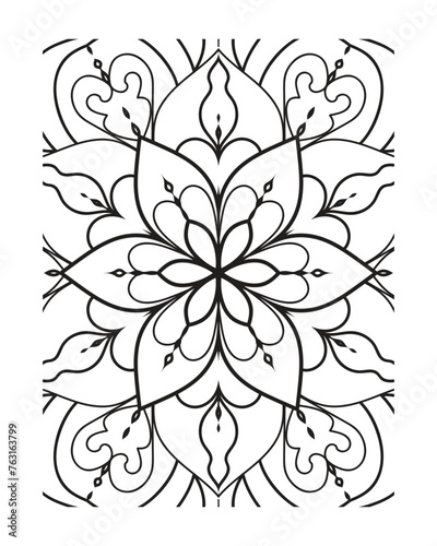 Mandala vector outline. mandala for coloring book