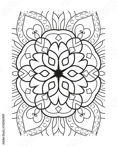 Mandala vector outline. mandala for coloring book photo