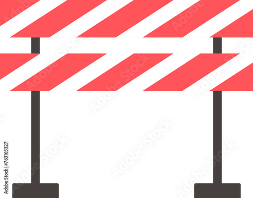 Street sign no crossing, under construction