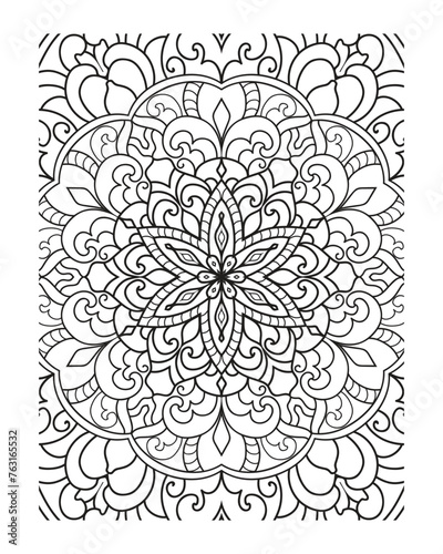 vector outline mandala for coloring book