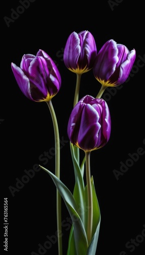 AI generated photo of Purple Tulips 