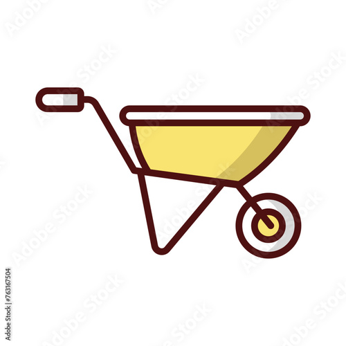 Wheelbarrow icon editable stock vector illustration