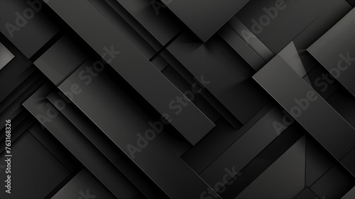 Abstract black geometric background. 3d rendering, 3d illustration.