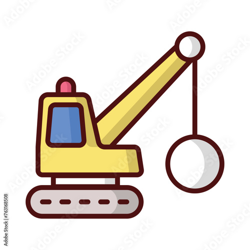 Demolishing icon editable stock vector illustration