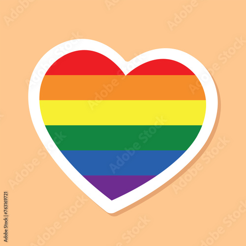 Pride Month rainbow heart sticker, LGBT community love symbol, vector design element Free Download Pride Month rainbow heart sticker, LGBT community love symbol, vector design element - GFXLoad