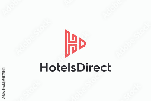 letter HD triangle logo design template
