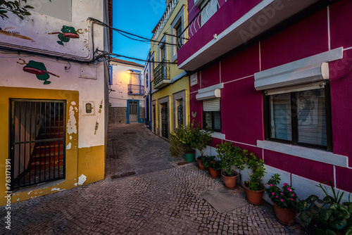 Street in Moita town  Setubal District  Portugal