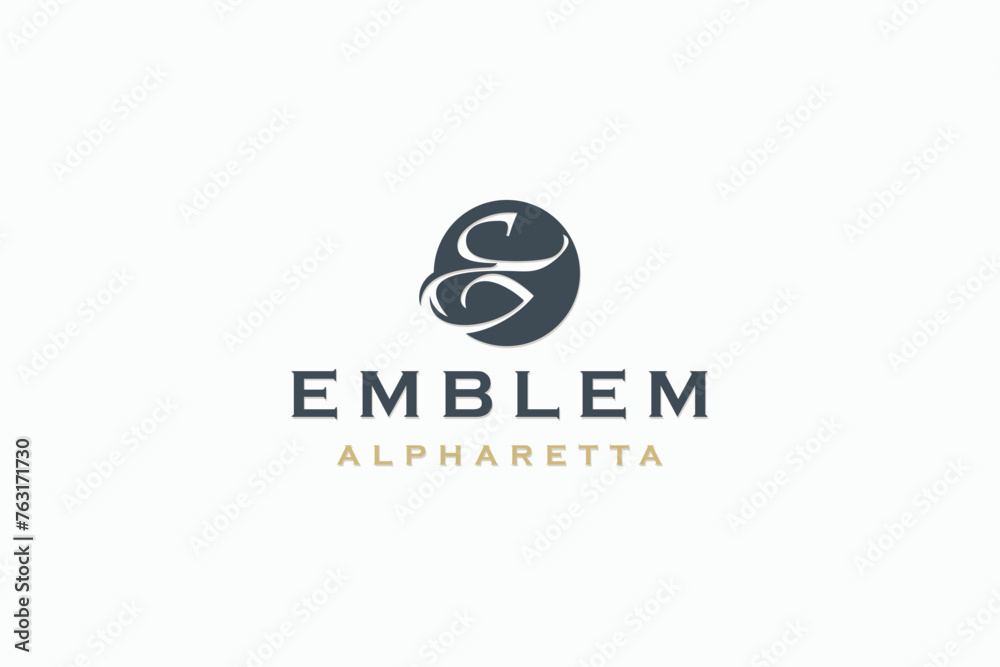 letter E classic logo design template