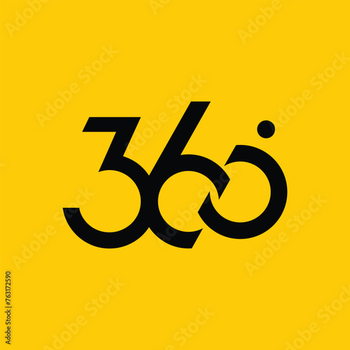 360 degrees logo design, 360 modern logo design concept.