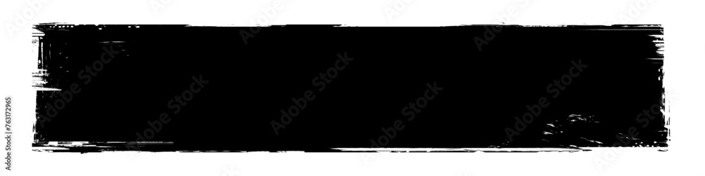 Black Distressed Vector Brush Stroke Banner