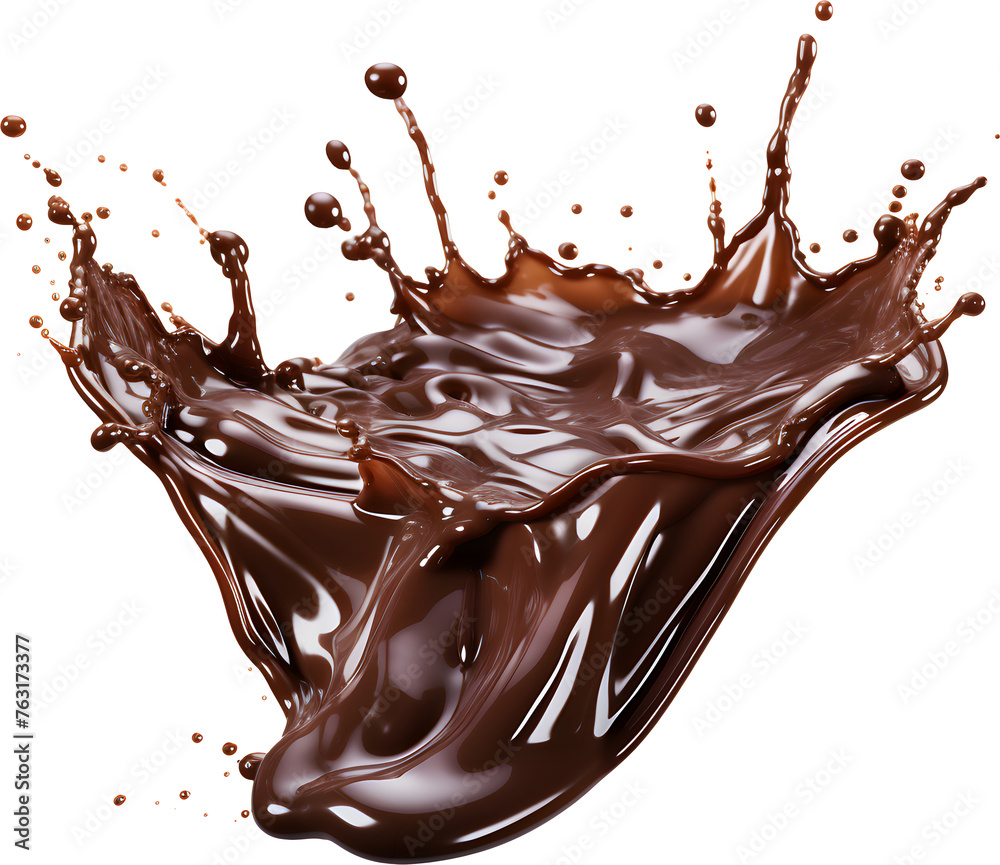 Splash of chocolate on a transparent background. Splash of chocolate on a transparent background.