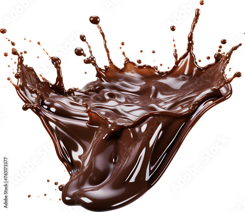 Splash of chocolate on a transparent background.