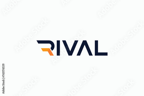 letter rival with monogram in R logo design photo