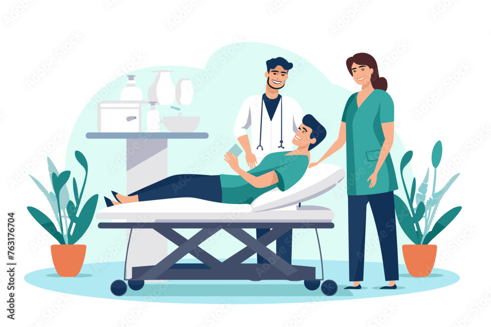 Doctors and nurses taking care of the patients healthcare concept Doctors and nurses taking care of the patients healthcare concept