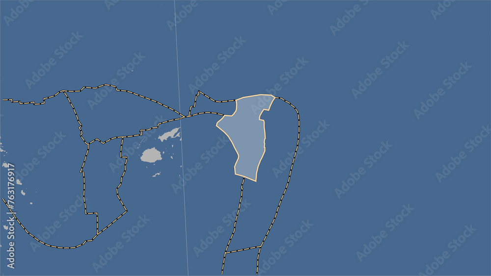 Fototapeta premium Volcanoes around the Niuafo'ou plate. Contour map