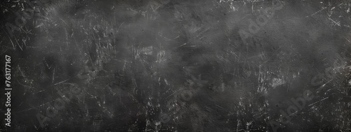 Black anthracite dark gray grey grunge old aged retro stone concrete cement blackboard chalkboard wall floor texture, with cracks - Abstract background banner panorama pattern design template.. photo