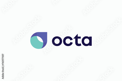 abstract O with octa logo design template photo
