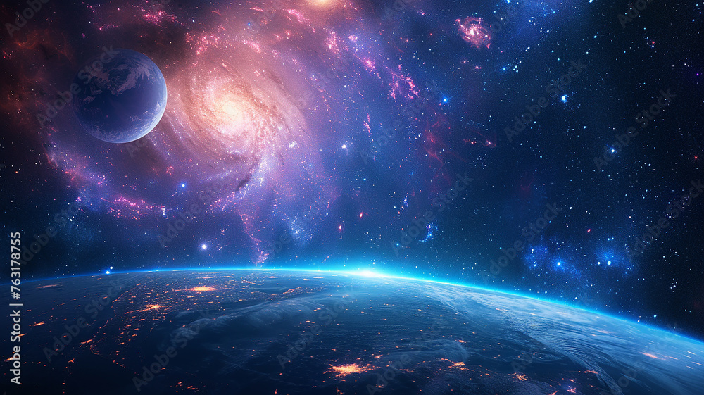 Obraz premium Earth and galaxy