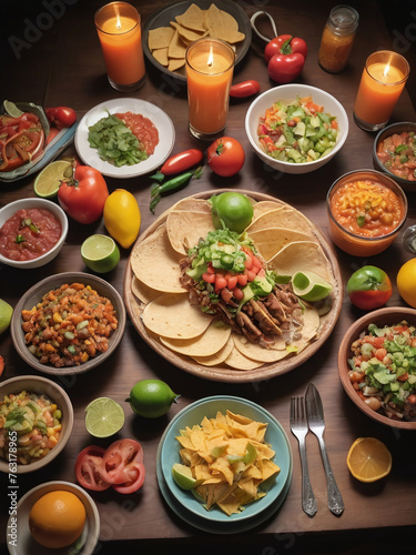 Photograph Of Table With Food For Cinco De Mayo