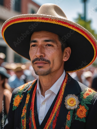 Photograph Of Confident Man In Sombrero During Parade