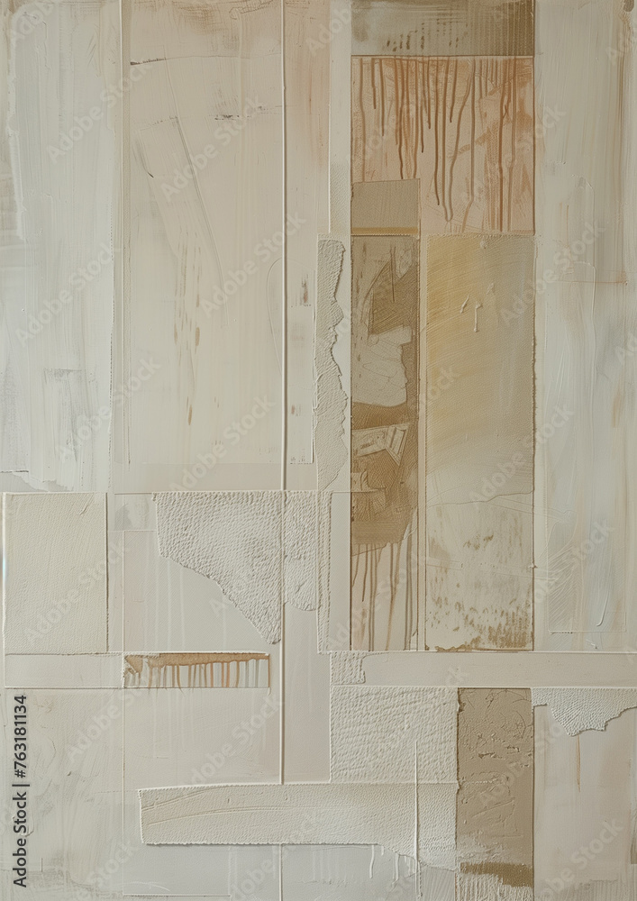 Beige White Brown Abstract Composition