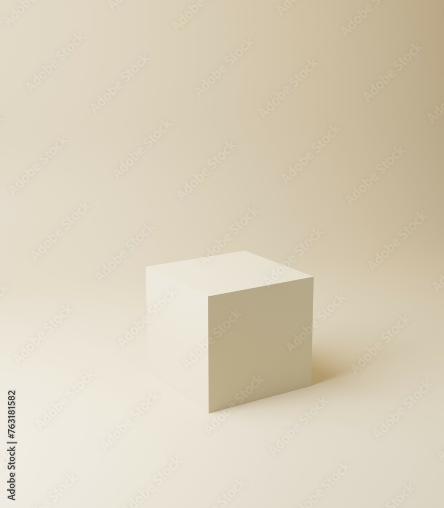 3D light background, cube pedestal podium with shadow on light ivory beige backdrop. Elegant Product promotion Beauty cosmetics display. Nude Studio Minimal showcase 3D render advertisement. 3D light background, cube pedestal podium with shadow on light ivory beige backdrop. Elegant Product promotion Beauty cosmetics display. Nude Studio Minimal showcase 3D render advertisement.