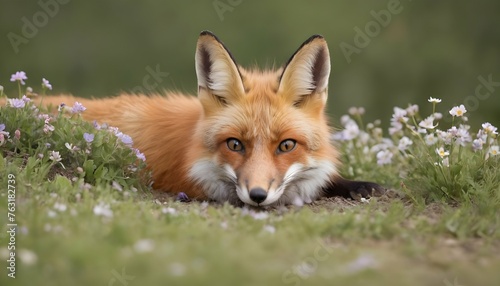 A Fox With Its Nose Buried In A Patch Of Flowers Upscaled 3 1 © Sheeba