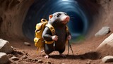 A Mole With A Backpack Ready For An Underground Ex Upscaled
