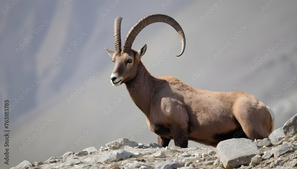 An Ibex With A Watchful Gaze Scanning Its Surround Upscaled 4