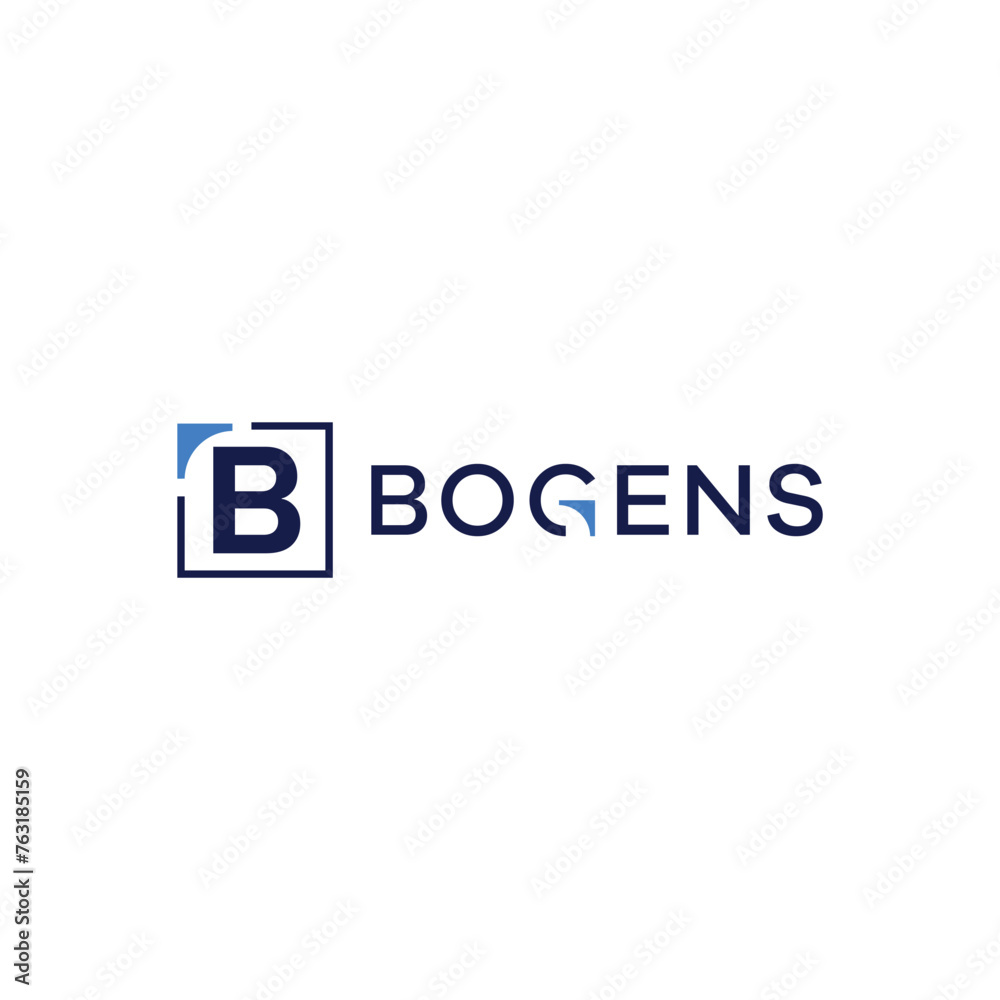 letter B in box logo design