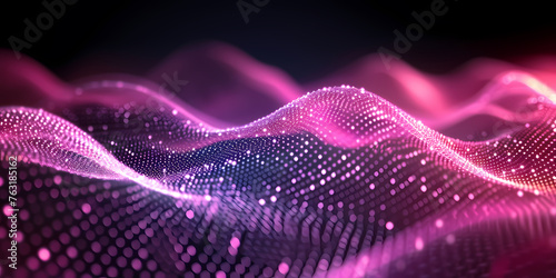 Abstract Neon Wallpaper - A Purple And Pink Wavy Surface © netsign