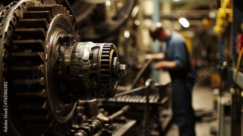 A skilled millwrights apprentice learning and supporting machinery maintenance with dedication AI generated illustration