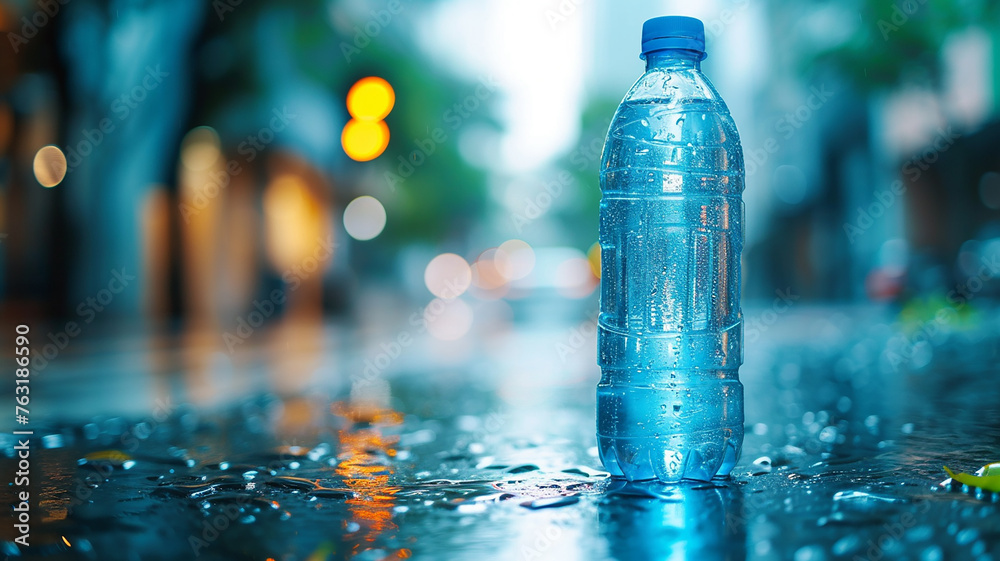 Plastic water bottle earth day concept
