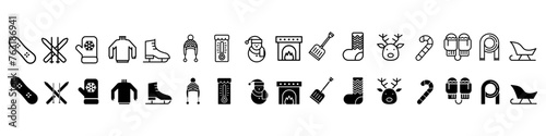 Winter vector icon set. snow illustration sign collection. cold symbol.