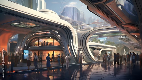 A Futuristic City Transit Station: Gateway to Tomorrow
