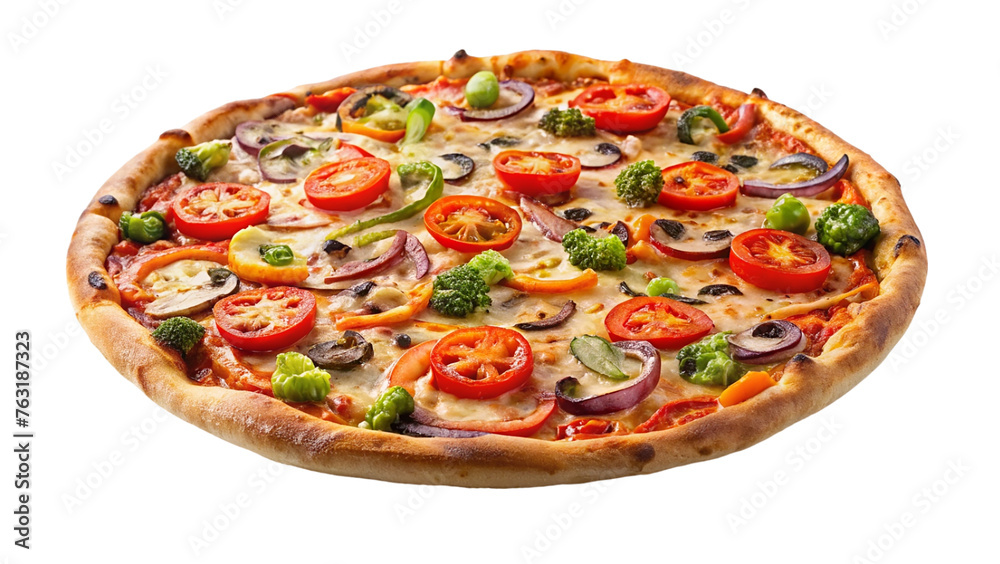 Vegetarian pizza. isolated on transparent background.