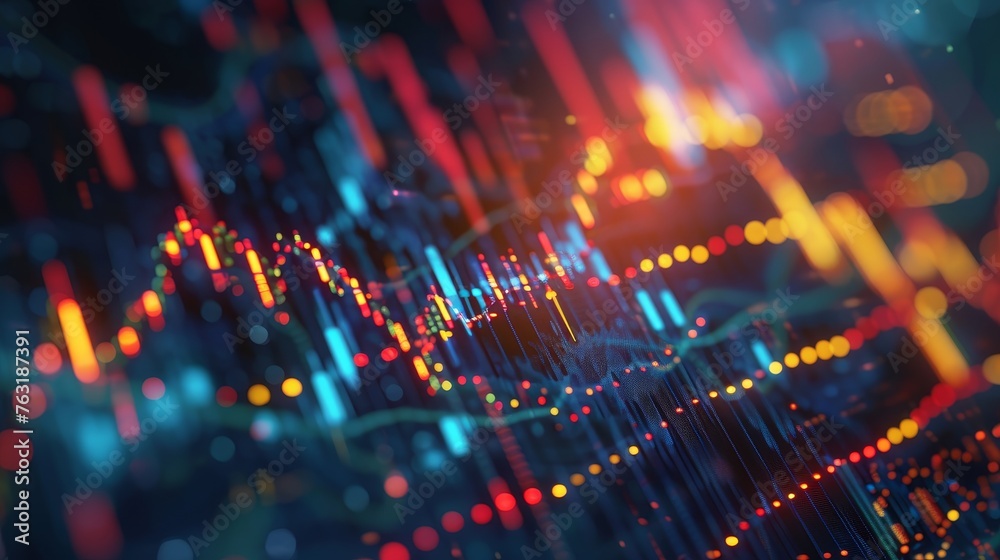 Obraz premium Abstract D rendering of the stock market fluctuations AI generated illustration
